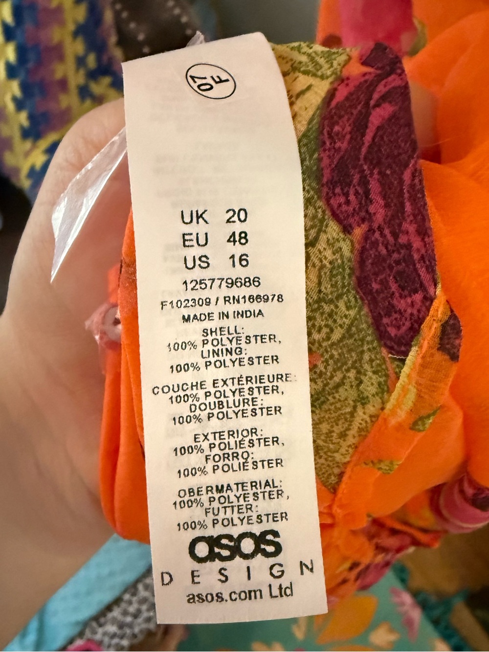 ASOS Orange Floral Print Occasion Maxi Dress - Picture 12 of 12